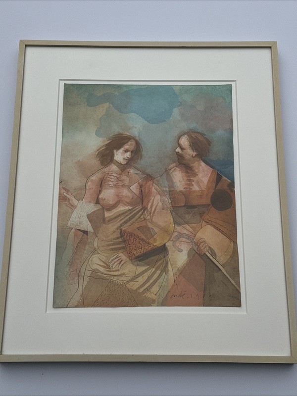 MIGUEL CONDE PAINTING DRAWING PORTRAIT ICONIC MODERNISM FAMOUS ABSTRACT LISTED