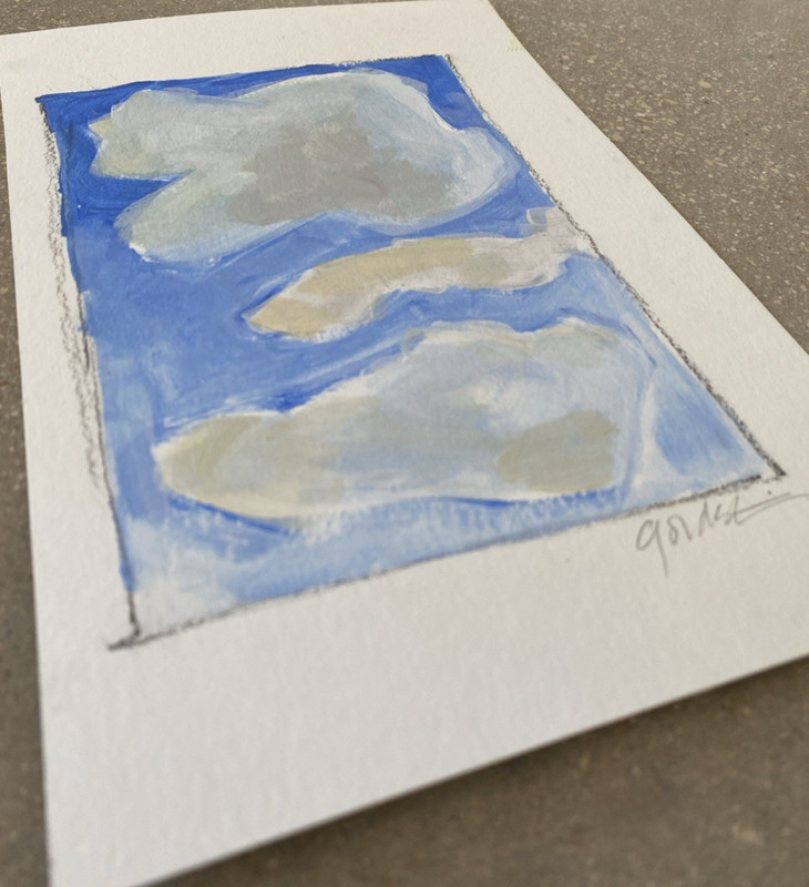 Original Acrylic Painting Cloud Study Blue Skies Collect Signed Fine Art gallery