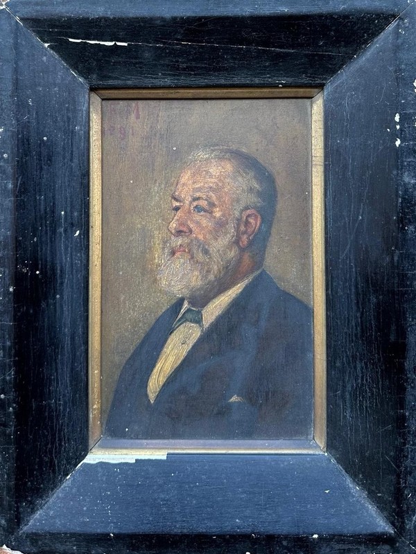 Continental School (19TH Cen-ry) : Portrait Of A Gentleman , Oil On Board