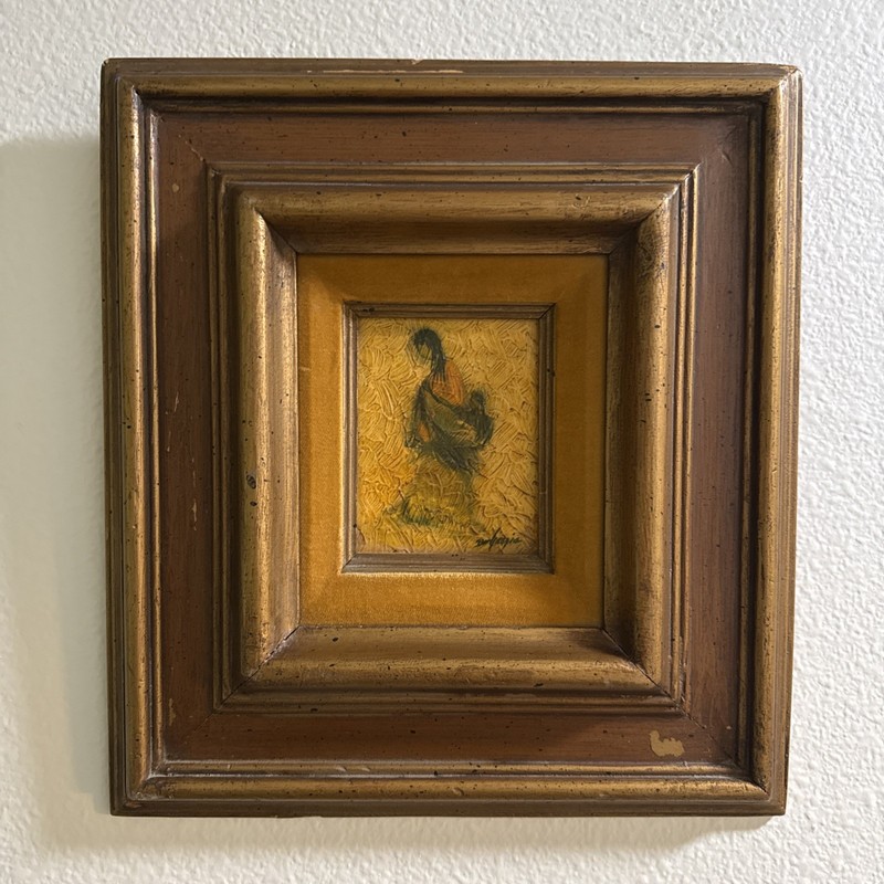 Original Oil Painting on Wood By Ted DeGrazia signed on the botom right and back