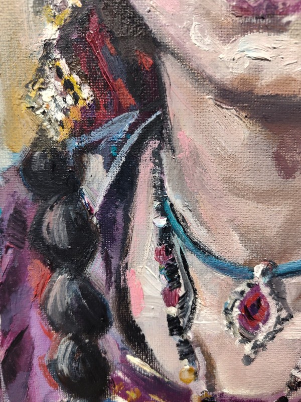 Original oil paimting 11"x14" Beautiful Woman portrait, Impressionism, Realism gallery