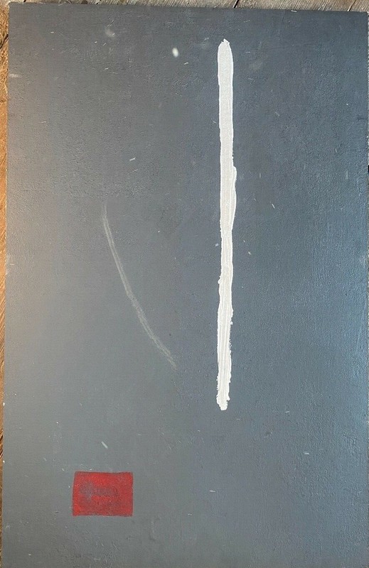 ::ABSTRAKTE KOMPOSITION IN GRAU AUS GALERIE NACHLASS SAMMLER MODERNE KUNST LOFT