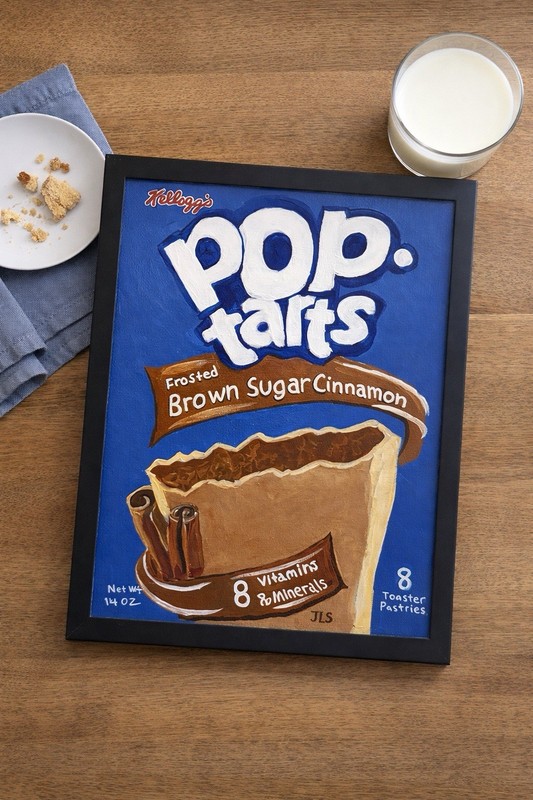 Pop Tarts Painting Brown Sugar Cinnamon Food Art Kitchen Decor 11×14 Framed