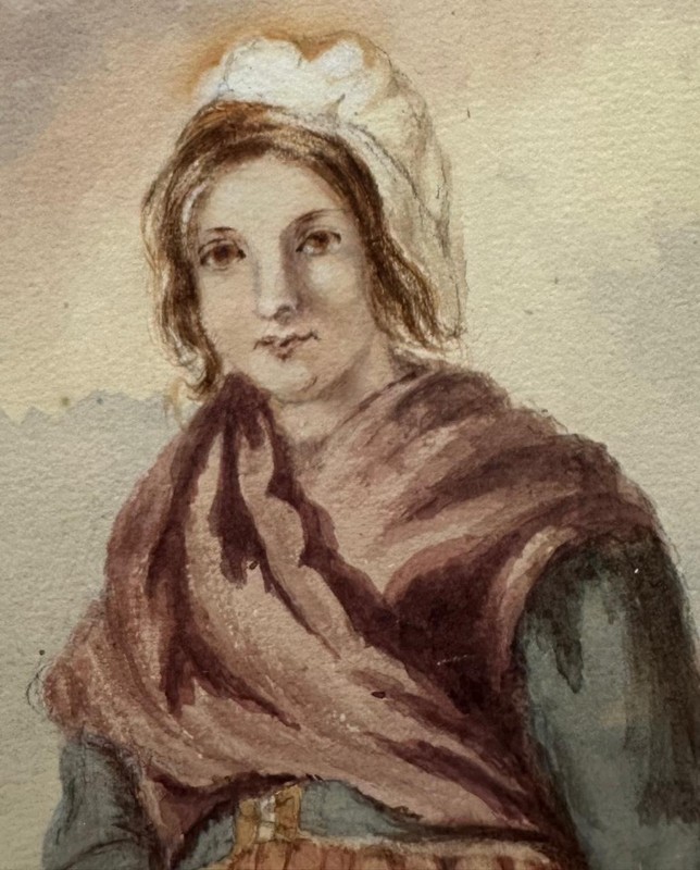 Continental School : Oval , Portrait Of A Lady , Watercolor, Framed gallery