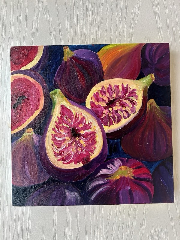 Still Life Painting Set | Peaches, Figs, Chili Peppers, Fish gallery