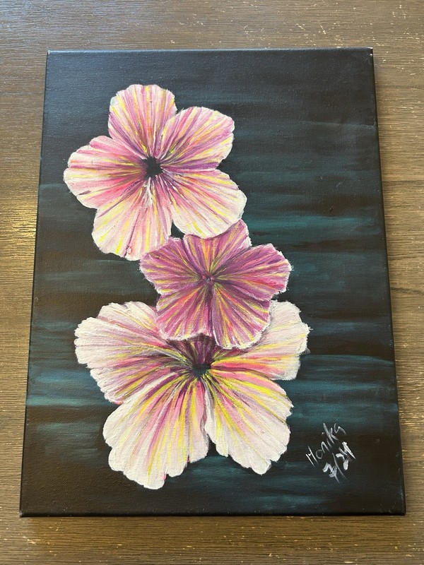 Acrylic Painting Flowers On Canvas 12 x 16 Inches Wall Art Flower Home Decor