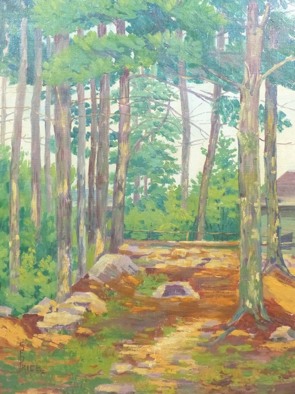 1900's Wooded Landscape Impressionist Arts & Crafts Oil Painting by S F Price gallery