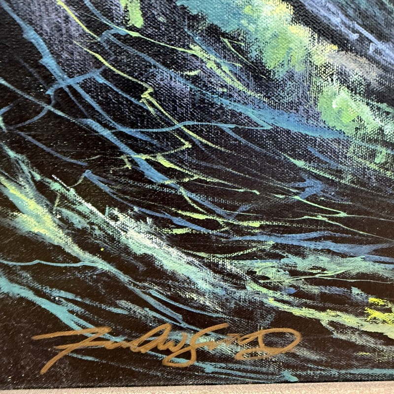 Ford Smith - “Clairvoyant Moon” Original Painting Acrylic On Canvas Framed 35x35 gallery