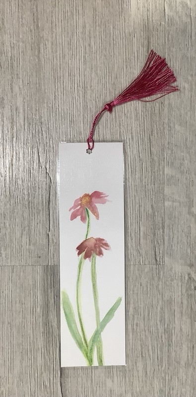 Bookmark Page Marker laminated artwork Original HP Flowers By Kenna + Tassel gallery