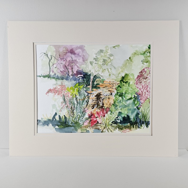 ART – Vintage Original Signed JoanLee Ferrara Watercolor Painting 20×16 VTG Art