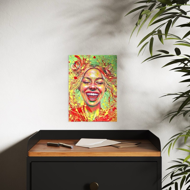 Original Expressive Portrait - Colorful Abstract Face - Mixed Media 21x29cm gallery