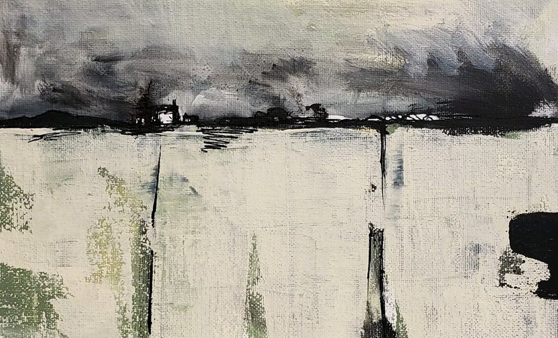 No.625 Original Abstract Modern Minimal Landscape Painting By K.A.Davis gallery