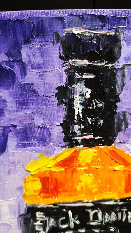 Serge M The Bottle of Wiskey original signed oil painting on canvas panel 12x9 gallery