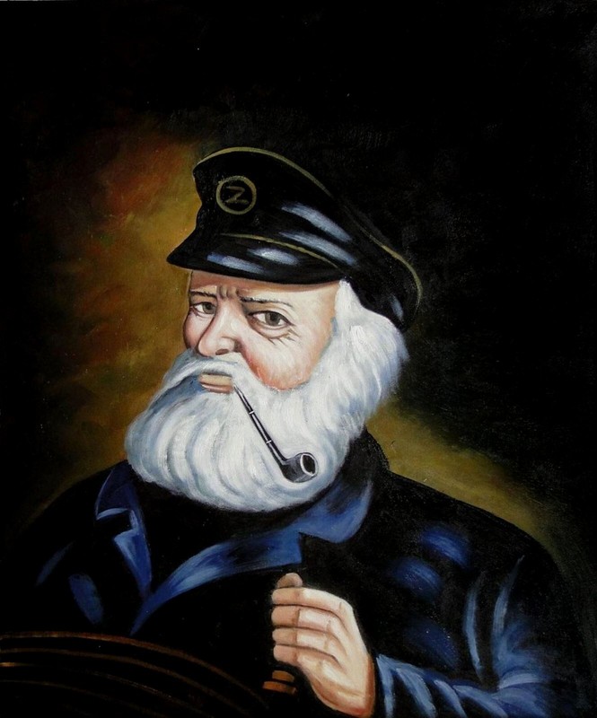 Old Sea Captain Repro, Quality Hand Painted Oil Painting, 20x24in gallery