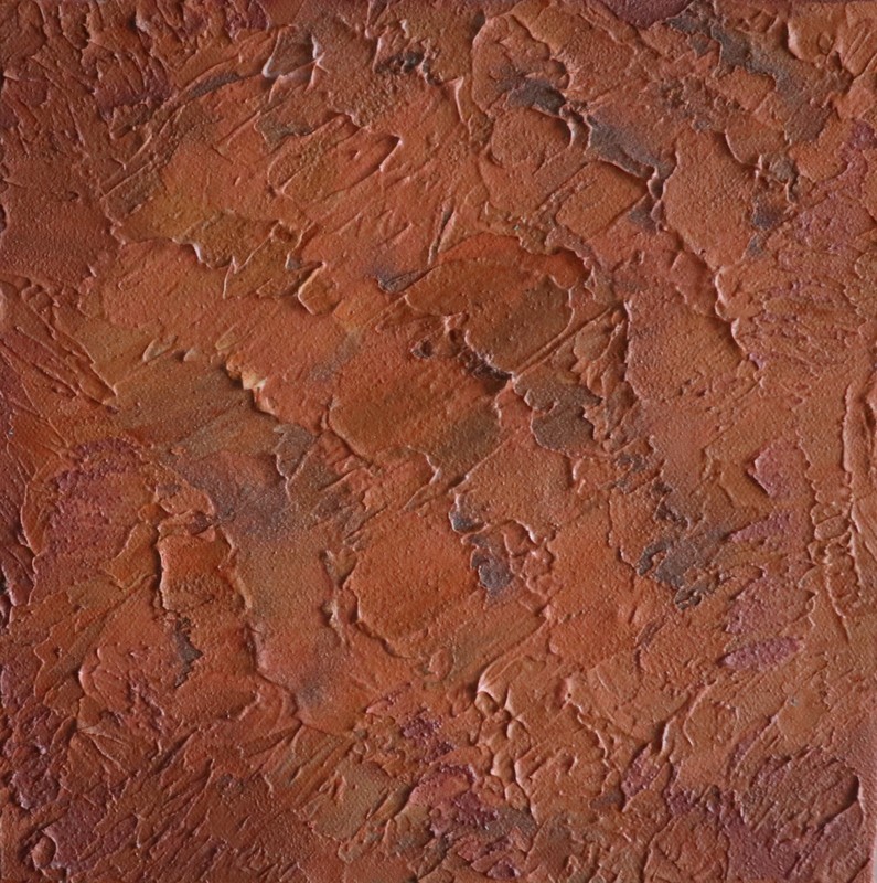 Terracotta Textured Abstract Painting 10×10 | Wabi Sabi Wall Art, Rustic Decor