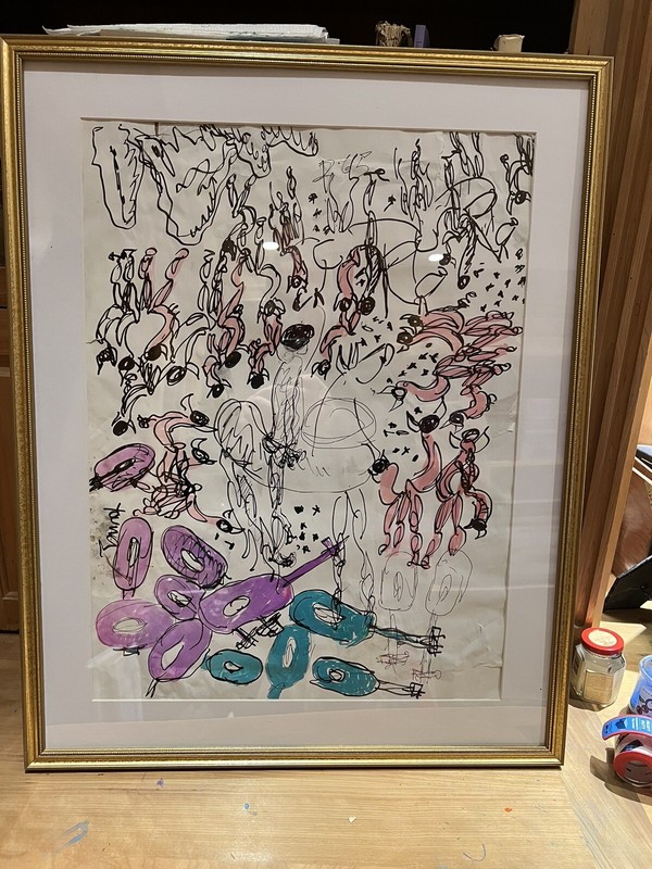 Purvis Young Colorful And Complex Original Art Signed