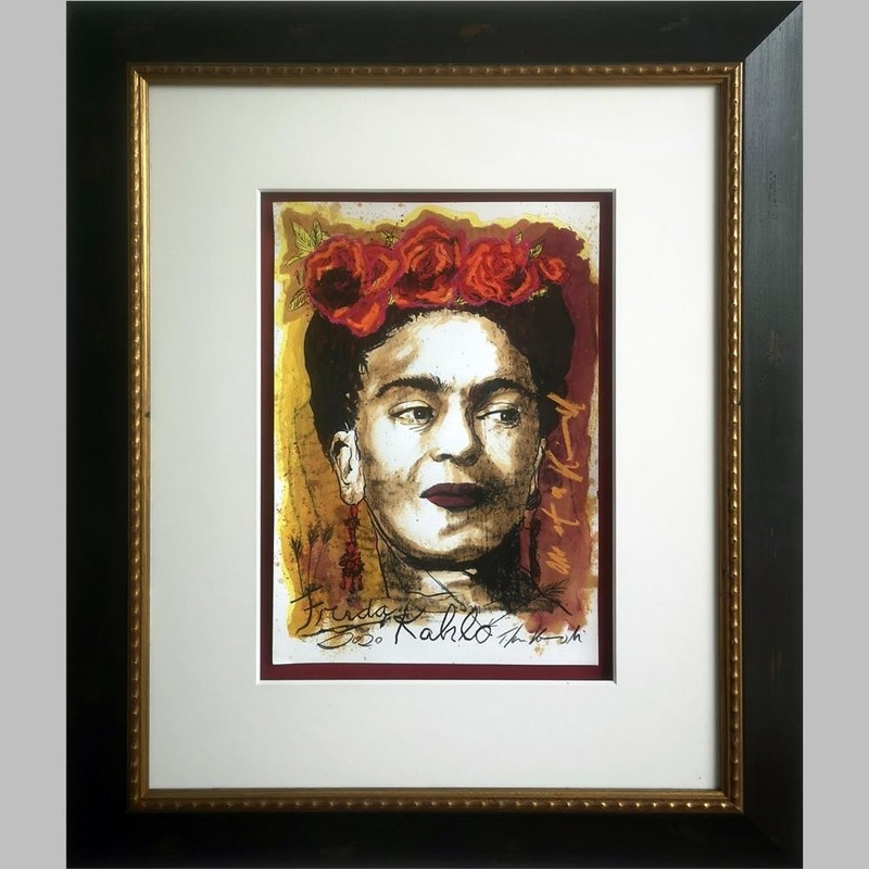 Thomas Jankowski Frida Kahlo Museum Framed Unique Hand Signed Pop Art UV Glass