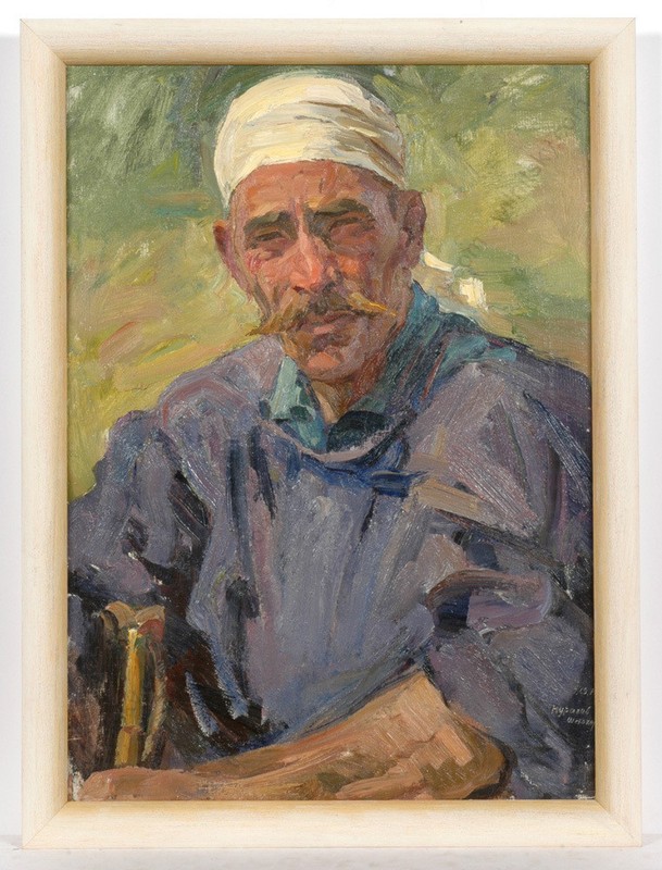 Vasili Karkots (b.1926) «Portrait of a Kazakh»,1969, Oil Painting