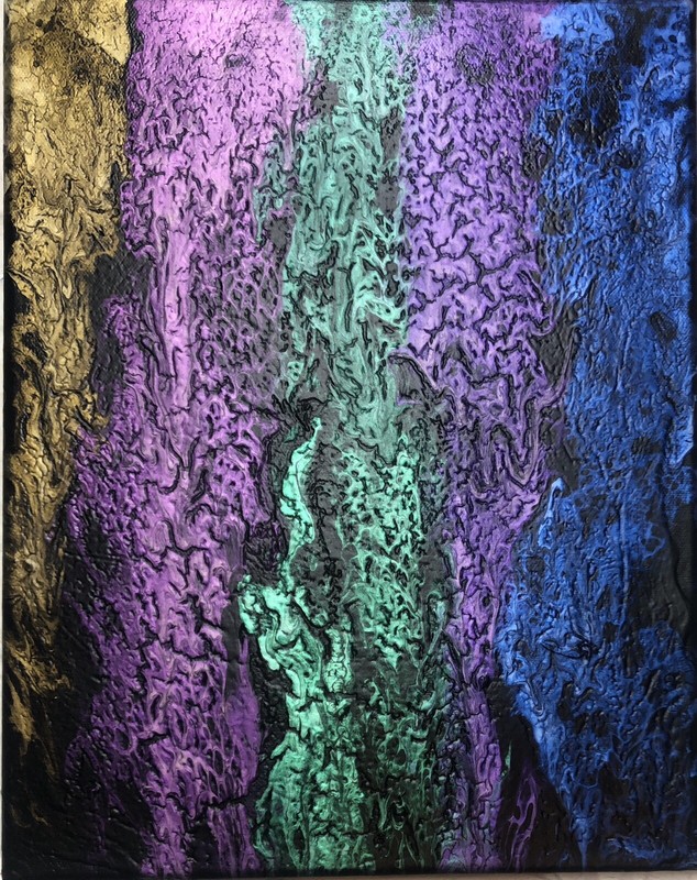 3 Pc Set (1) 11×14 + (2) 8×10 Original Acrylic Fluid Paint Pouring Art On Canvas