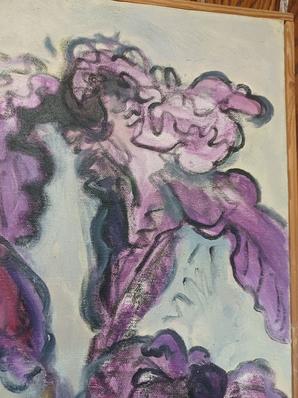 SALI Sally ARIEL DANCE IRIS Flower PAINTING ART Picture 1996 17 1/4" x 27 1/2" gallery
