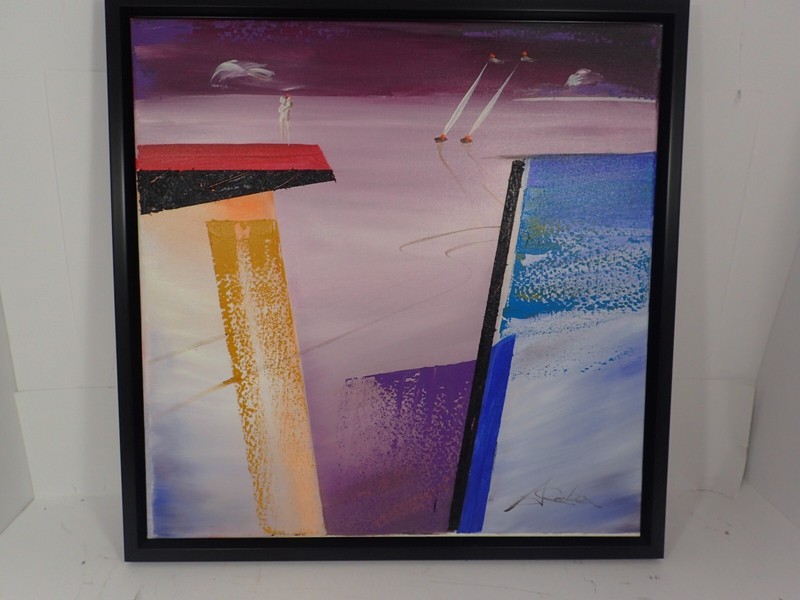 Mystic Waters Alfred Alex Gockel Original Acrylic Canvas Painting FRAMED COA gallery
