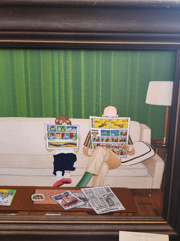 Original Oil Painting By Dick Weidman Sunday Funnies 21" x 17" Comic Cartoonist gallery