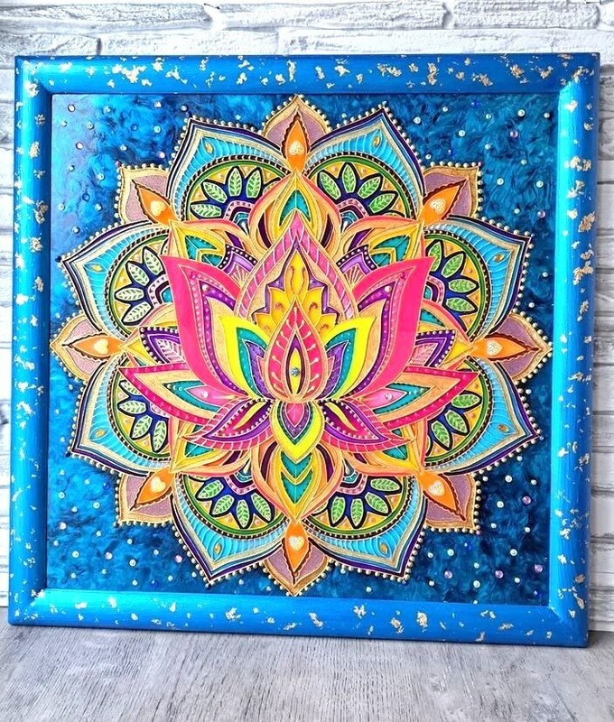 Lotus flower wall decor Mystical mandala art Spiritual gift Sacred geometry gallery
