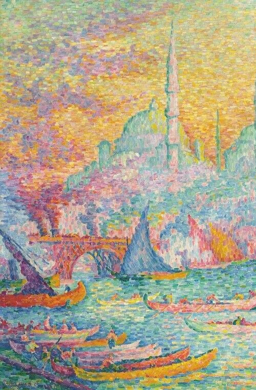 PAUL SIGNAC ARTIST OIL PAINTING SIGNED.. gallery