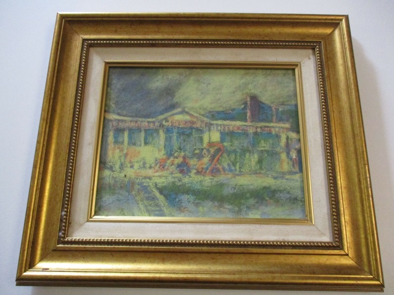 ANTIQUE VINTAGE ART DECO ARTS AND CRAFTS TONALIST DRAWING LANDSCAPE MYSTERY gallery