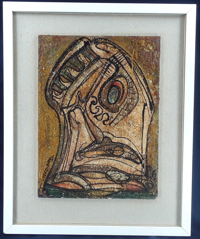 ALEXANDER GORE «THE POINT» OIL ON PAPER ORIGINAL COA FRAMED