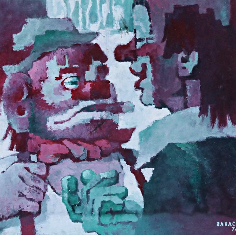 Gouache Painting 1970 by Gerd Banach (Berlin) “Grotesk” on Cardboard gallery