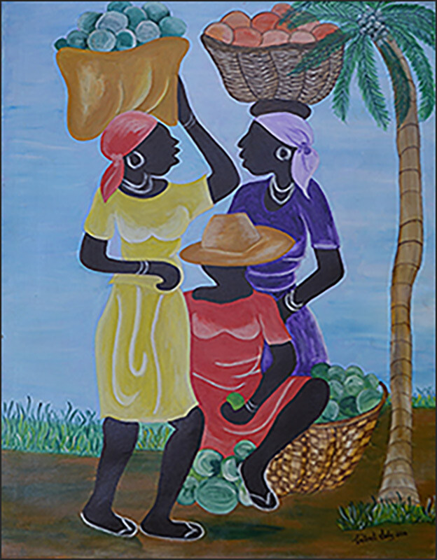 Haitian Art – Le Marche 6 by Lesly Cetout 26 x 35