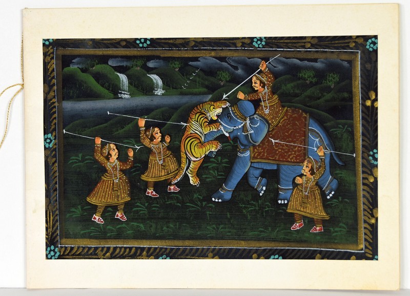 11" 1994 Pfizer Invitation Bombay Taj Mahal Original Indian Ragmala Painting gallery