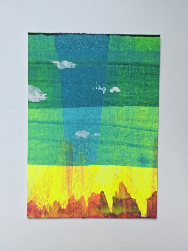 ACEO Quadriptych #5 Original Abstract Scrape Landscape, Jackie T Creates gallery
