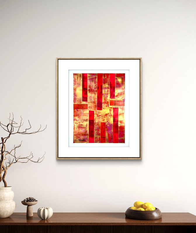Original Abstract Art 14x11 Paper Bold Color Contemporary Expressionism Painting gallery