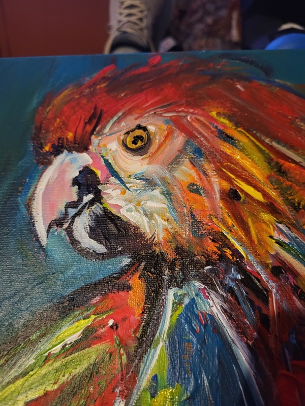 Original Parrot 16 x 12 Tropical Bird Canvas Modern Expressionism Decor gallery