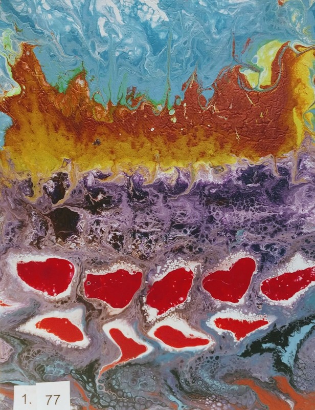 acrylic pour painting on canvas by alaskan artist Lisa Rogers-peter Fairbanks Ak