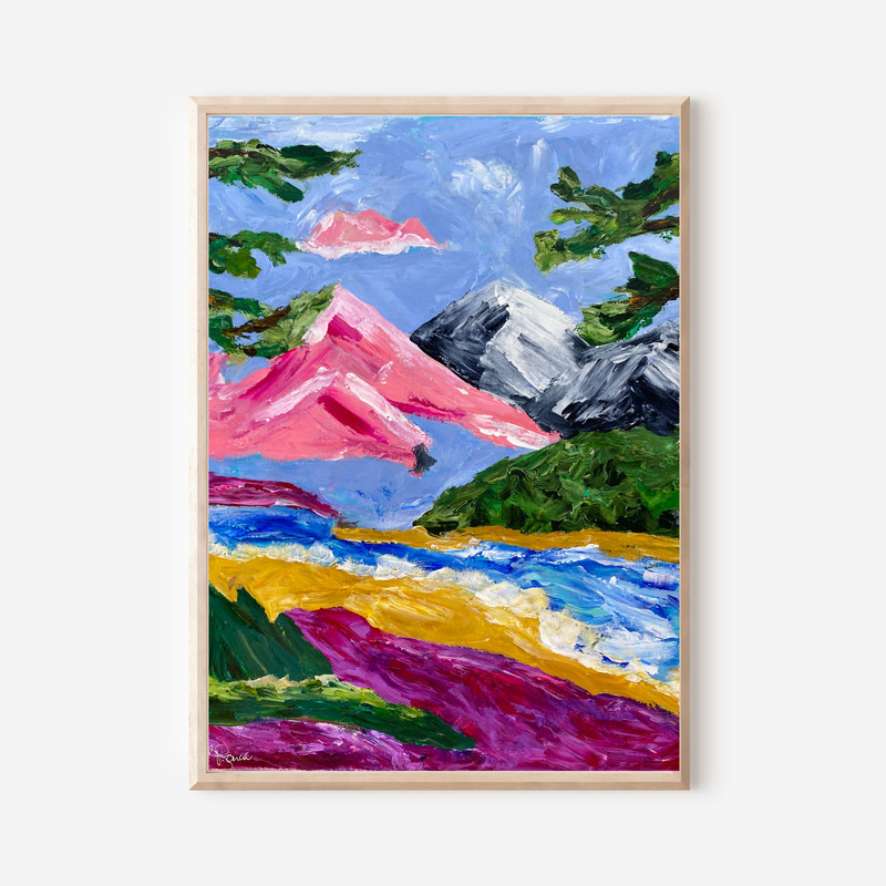 V Muse Era Mountain Landscape 16x20 Original Art Expressionism Canvas Painting gallery