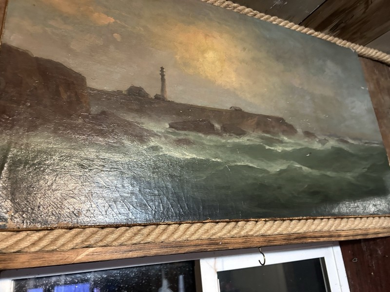 The Lighthouse At Point Arena California 1874 By G J Denny 20x36 Oil On Canvas gallery