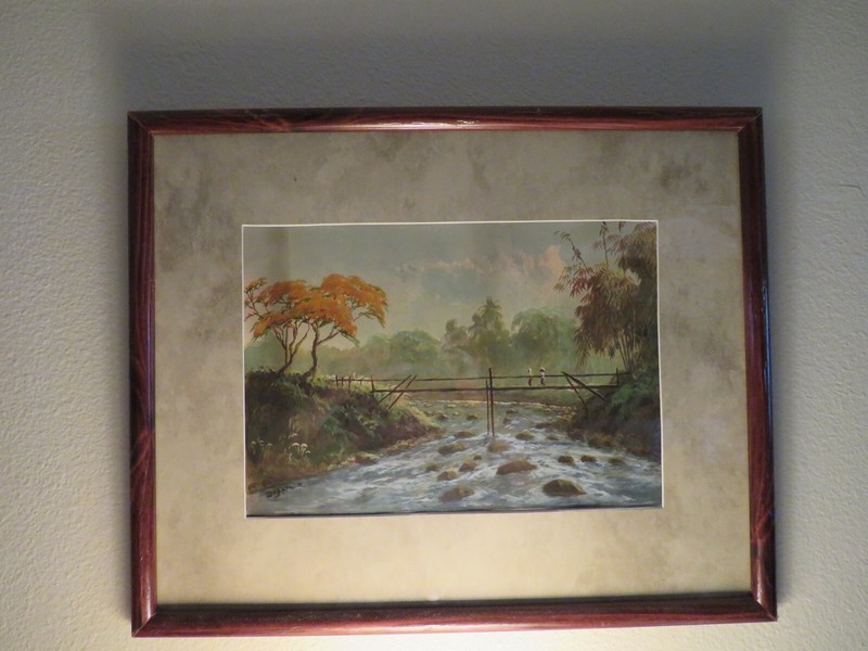 ORIGINAL (BASAR) SIGNED WATERCOLOR CIRCA 1940 FRAMED AND GLASS VERYGOOD CONDITON
