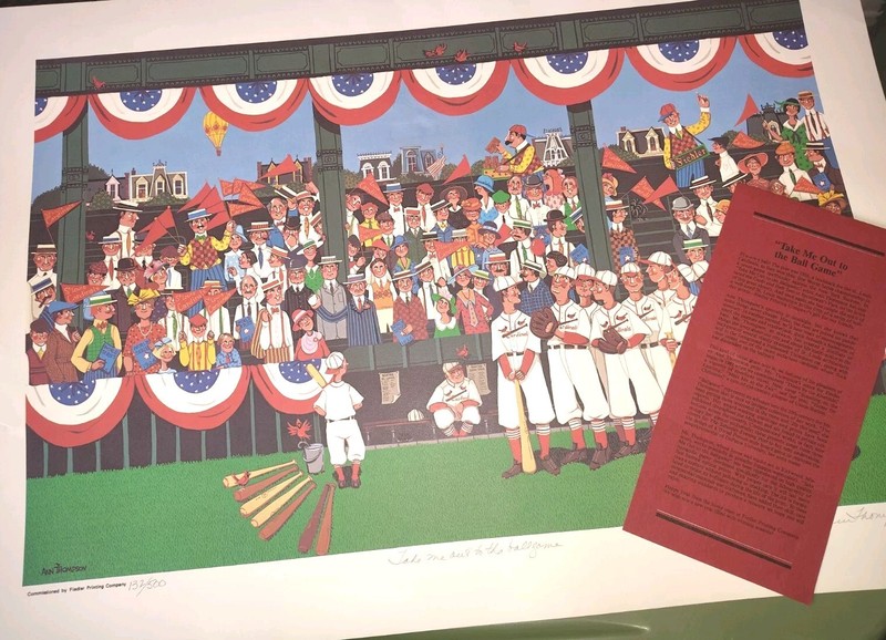 VINTAGE ANN THOMPSON TAKE ME OUT TO THE BALLGAME IT 1981 CARDINALS BASEBALL