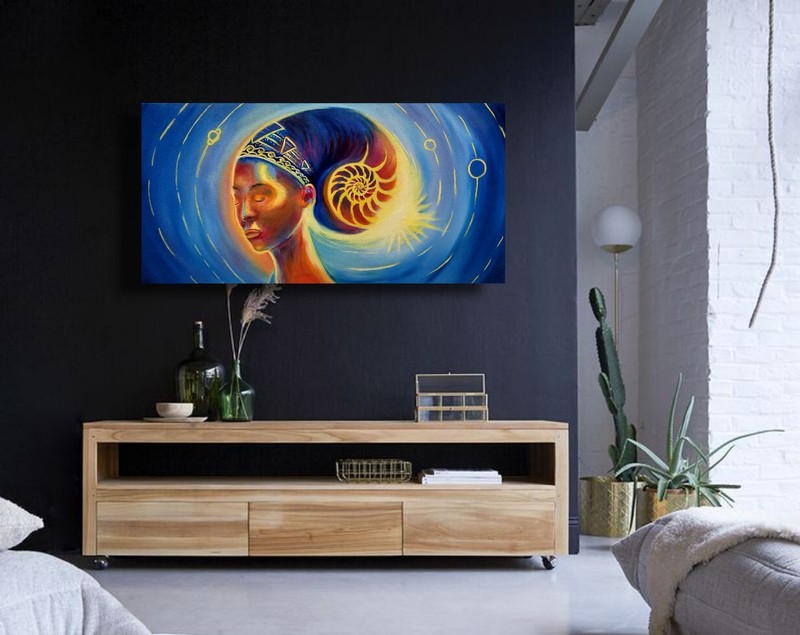 Relax Woman Oil Painting 80x40 cm Zen Rest Portrait Original Painting on Canvas gallery