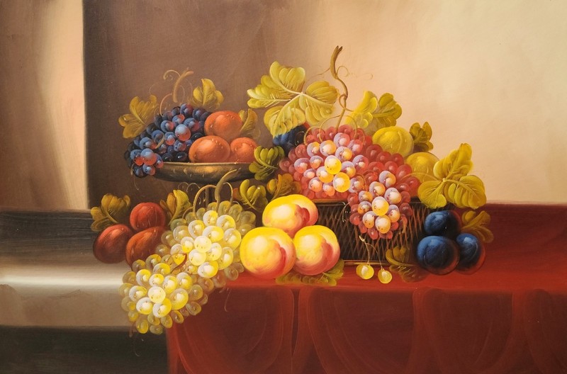 Still Life -Fruits #6F-B4, 24×36- 100% Hand painted Oil Painting on Canvas