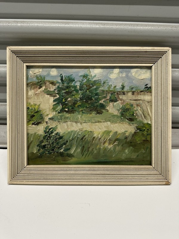 Framed Impressionist Landscape Oil Painting On Canvas Board MCM