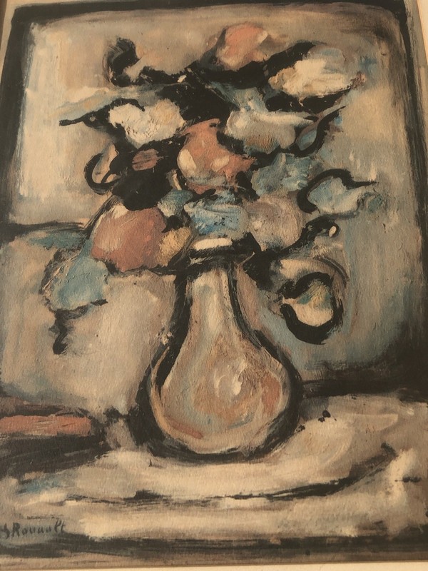 Georges Rouault Flowers Lithograph Still Life Flowers Art Print In Frame 21x18” gallery