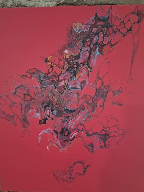 Original Acrylic Pour Painting Abstract Art signed canvas gallery