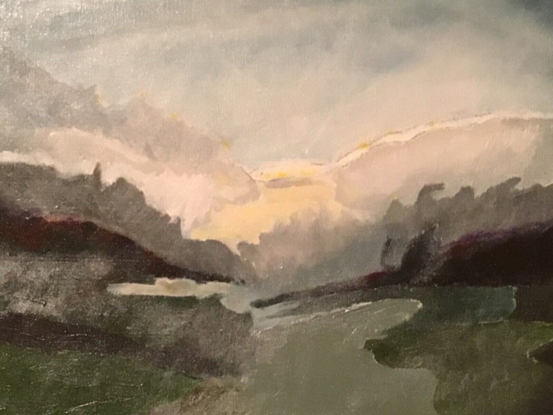 ORIGINAL SIGNED OIL PAINTING “NEW DAY” 17 1/2” X 15 1/4” CUSTOM FRAMED gallery