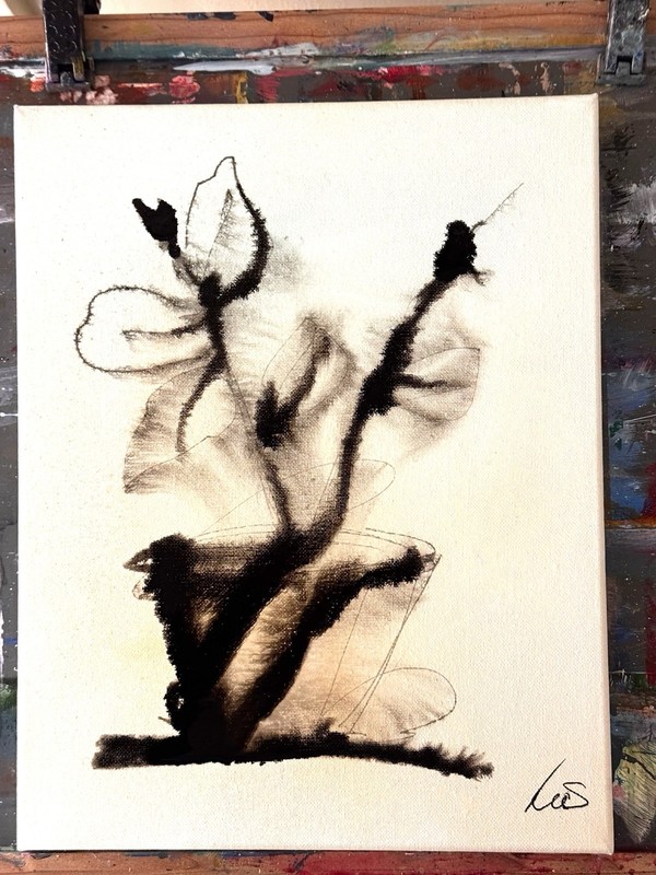 Original Abstract Expressionism 11x14 Houseplant Handmade Signed Fine Art 80 gallery