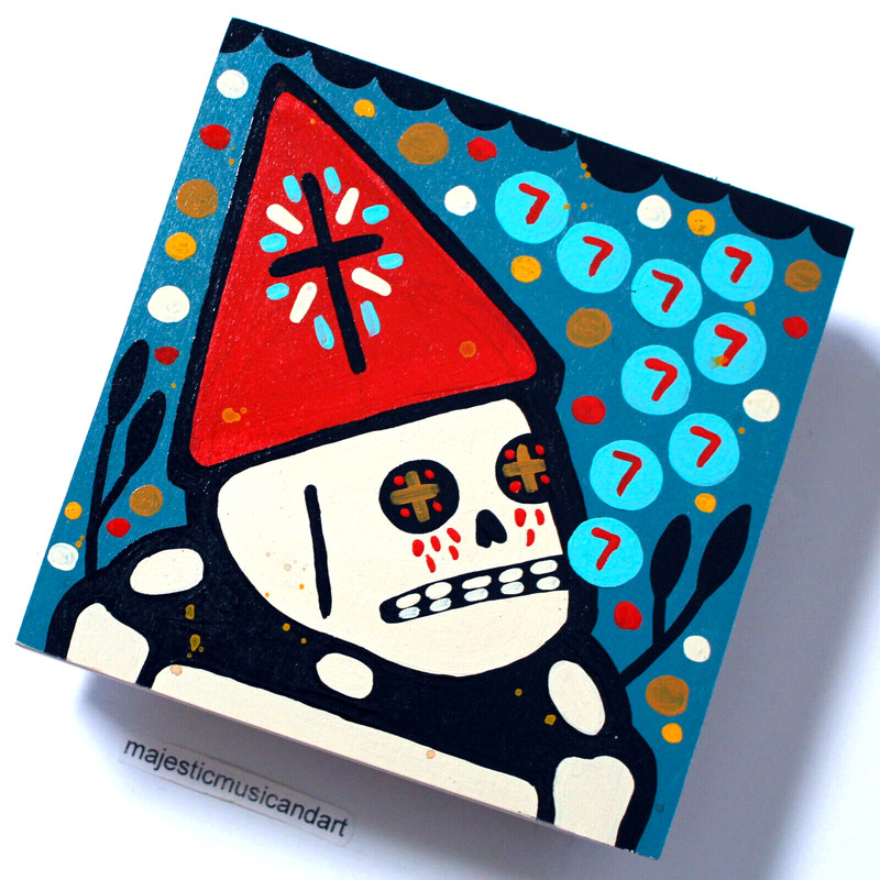 MIKE EGAN ORIGINAL TINY DEATH PAINTING