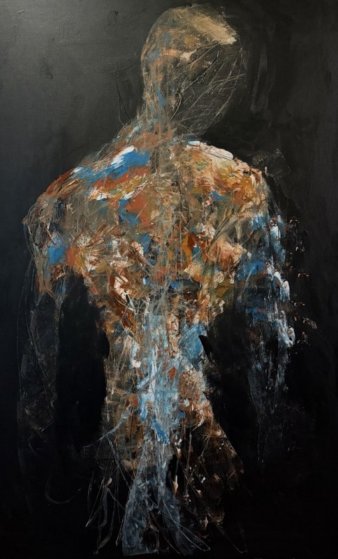 Original Painting By Chris Butler Acrylic On Canvas 48×30 “What Are We” 2026